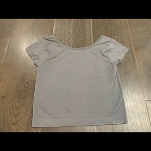 Free people tight grey cropped tee